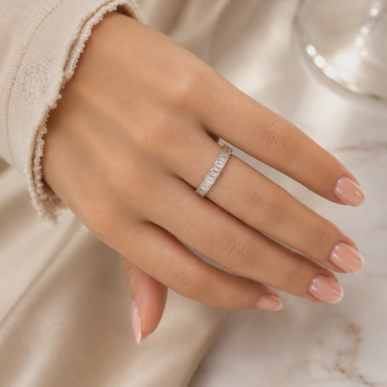 2.16 CT Lab-Grown Diamond Eternity Ring in 14K White Gold (D–F / VS1–VS2)