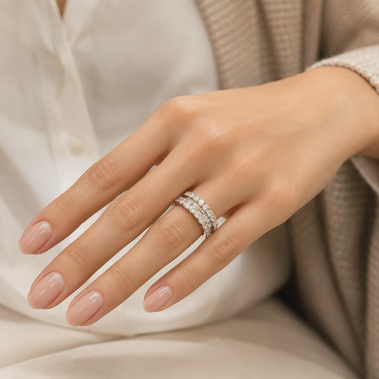 1.96 CT Lab-Grown Diamond Band Ring in 14K White Gold (D–F / VS1–VS2)