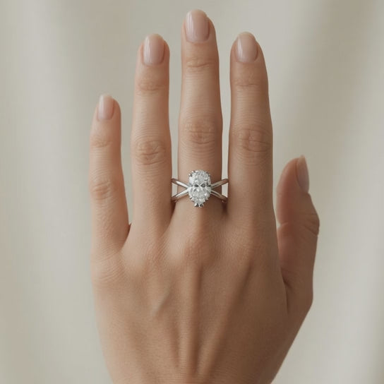 Tatiana 2 Carat Pear Cut Solitaire Split Shank Engagement Ring