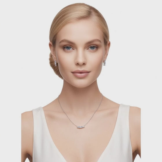 0.5 Ct Emerald Cut Diamond Pendant Necklace VS1 D-F White Gold 14k