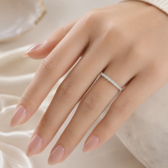 1.30 CT Lab-Grown Diamond Fashion Ring in 14K White Gold (D–F / VS1–VS2)
