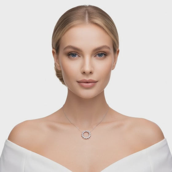 1.4 Ct Emerald Cut Diamond Pendant Necklace VS1 D-F White Gold 14k
