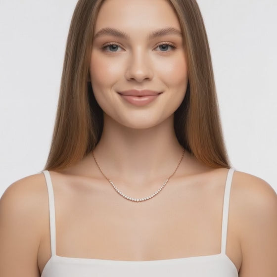 2.25 Ct Round Cut Diamond Chain Necklace VS1 D-F White Gold 14k