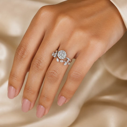 3.00 CT Portuguese Cut Lab-Grown Diamond 2PCS Bridal Set in 14K White Gold – Matching Wedding Band Anniversary Design