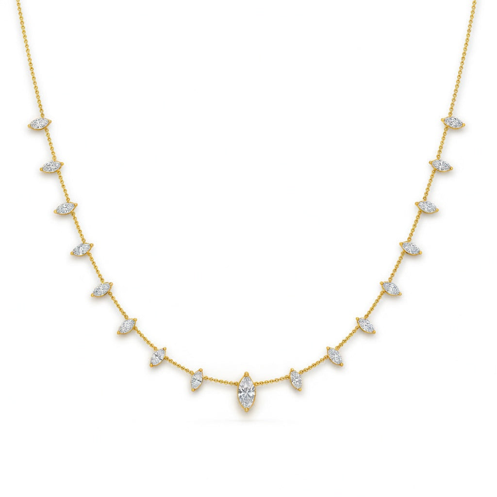 1.9 Ct Marquise Cut Diamond Chain Necklace VS1 D-F White Gold 14k