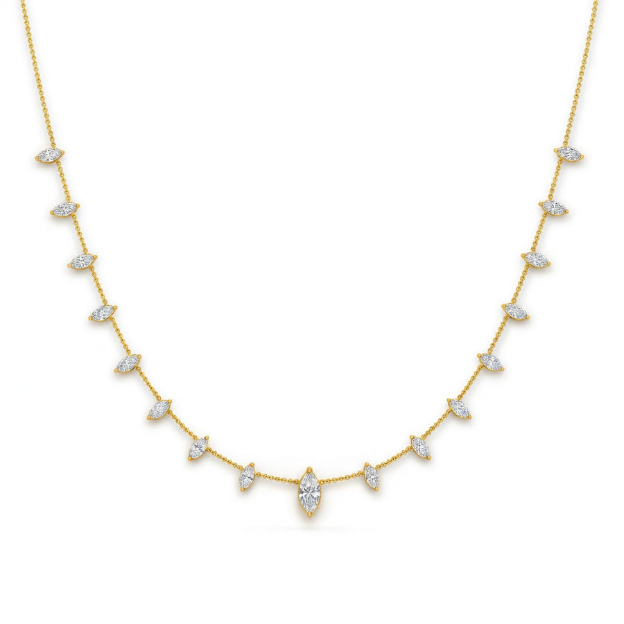 1.9 Ct Marquise Cut Diamond Chain Necklace VS1 D-F White Gold 14k