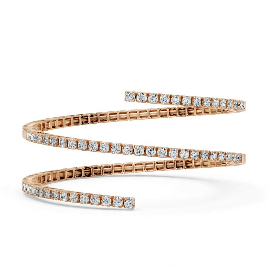 4.62 Carat Round Cut Diamond Bangle Bracelet VS1 D F White Gold 14k