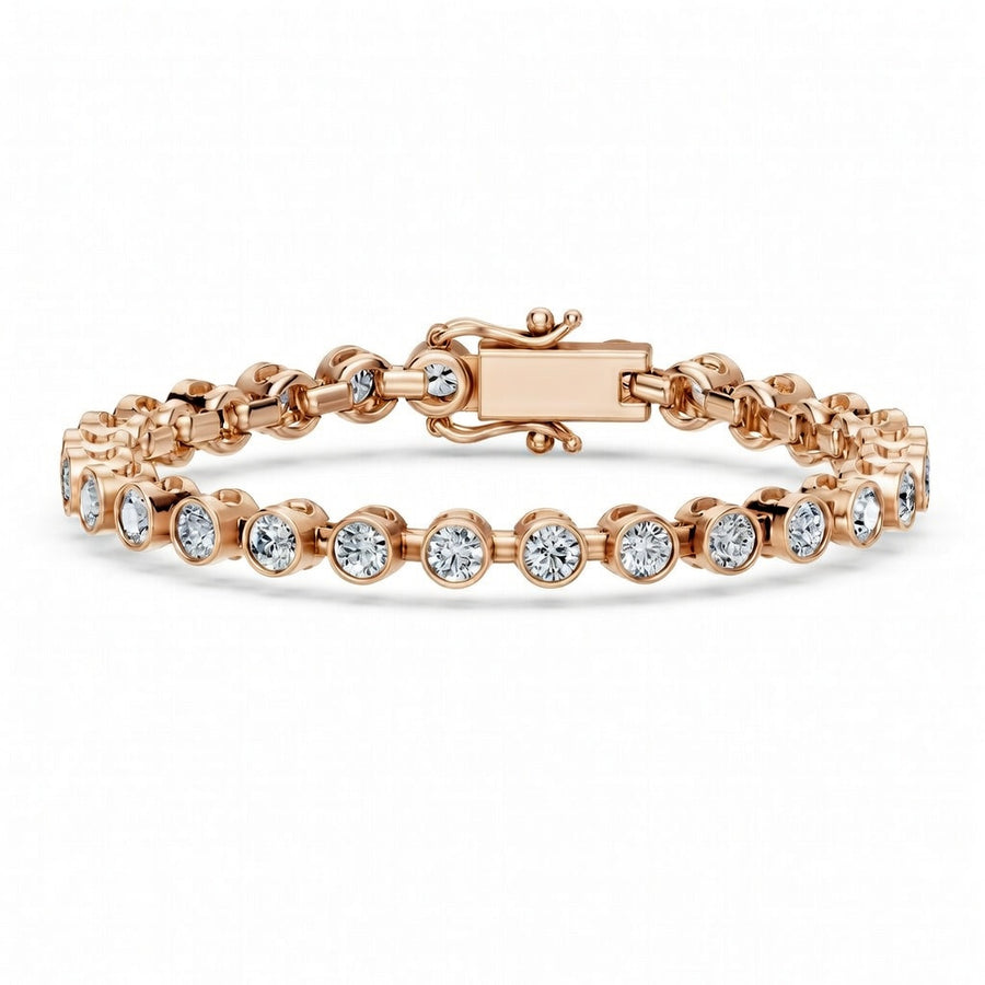 8.13 Carat Round Cut Diamond Tennis Bracelet VS1 D F White Gold 14k