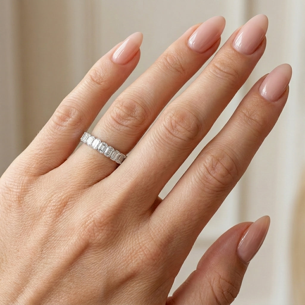 1.00 CT Lab-Grown Diamond Stackable Fashion Ring in 14K White Gold (D–F / VS1–VS2)
