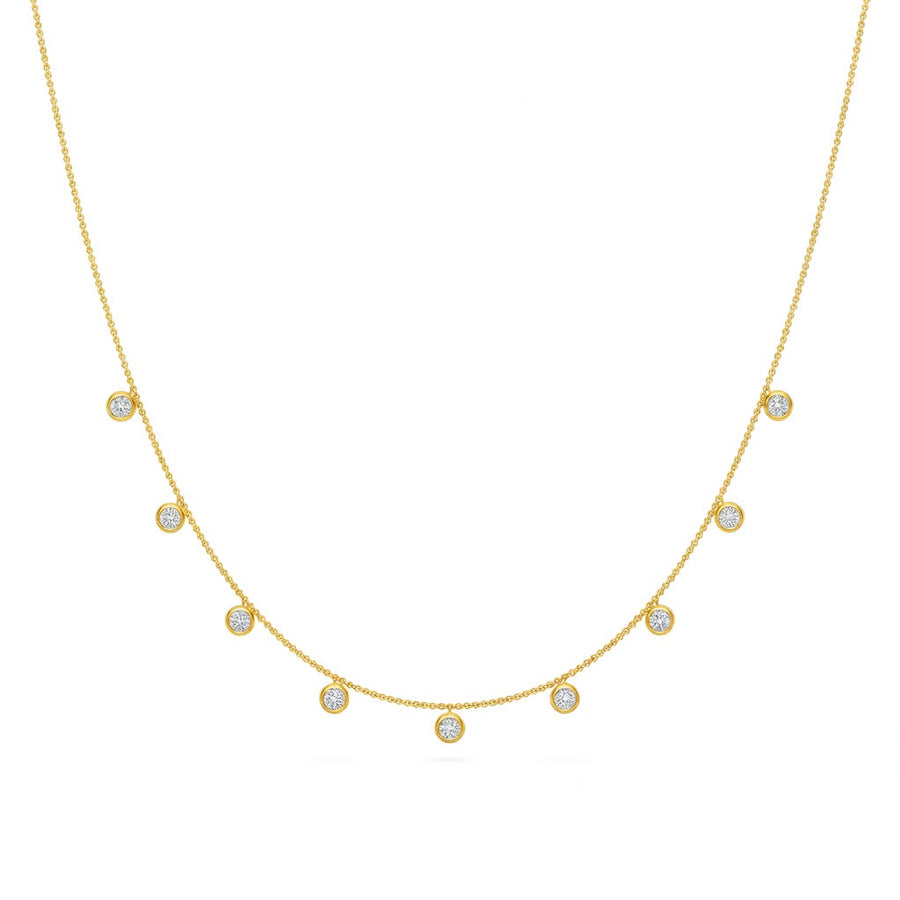 0.9 Ct Round Cut Diamond Chain Necklace VS1 D-F White Gold 14k