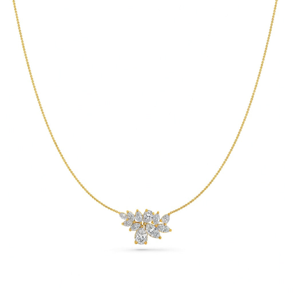 2.4 Ct Pear Marquise Cut Diamond Pendant Necklace VS1 D-F White Gold 14k