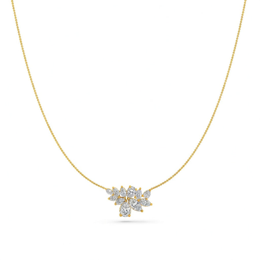 2.4 Ct Pear Marquise Cut Diamond Pendant Necklace VS1 D-F White Gold 14k