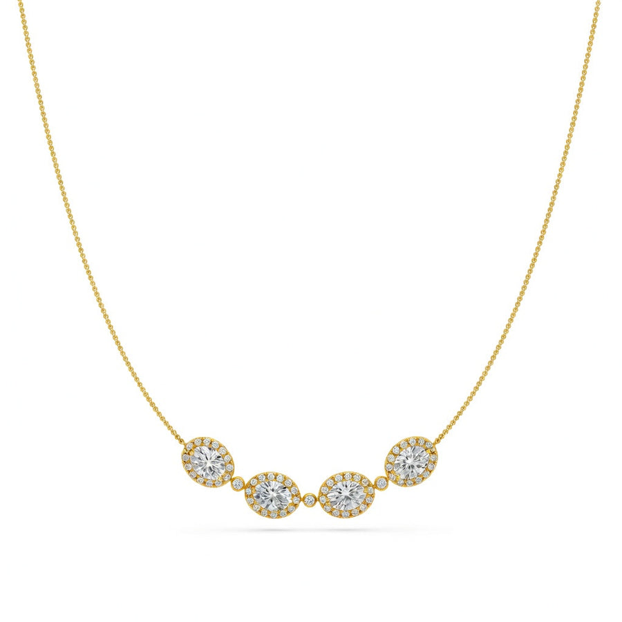 4.8 Ct Oval Round Cut Diamond Chain Necklace VS1 D-F White Gold 14k