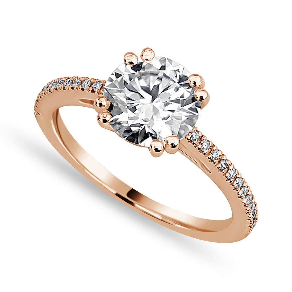 Amelie 2.91 ct Lab Grown Cushion Cut Split Shank Halo Diamond Engagement Ring