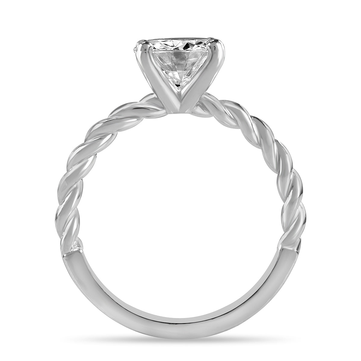 Aurora 1 ct Lab Grown Round Cut Twist Rope Diamond Engagement Ring