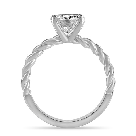 Aurora 1.5 ct Lab Grown Round Cut Twist Rope Diamond Engagement Ring