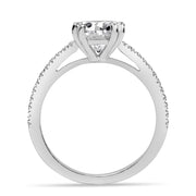 Amelie 1.91 ct Lab Grown Cushion Cut Split Shank Halo Diamond Engagement Ring.