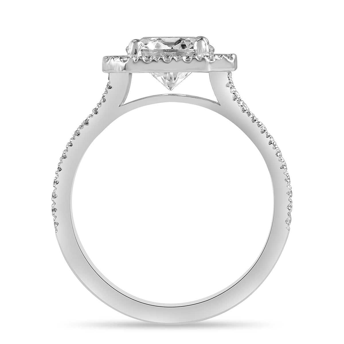 Penelope 2.5 ct Lab Grown Round Cut Split Shank Halo Diamond Engagement Ring