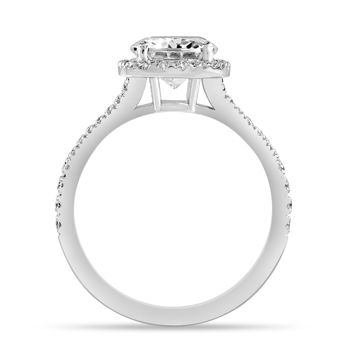 Layla 1.4 ct Lab Grown Round Cut Split Shank Halo Diamond Engagement Ring
