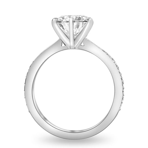 Natalia 3.42 ct Lab Grown Round Cut Double Row Pave Diamond Engagement Ring