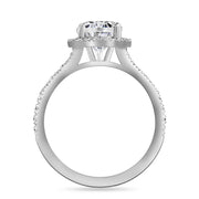 Clara 2.9 ct Lab Grown Pear Cut Halo Split Shank Diamond Engagement Ring