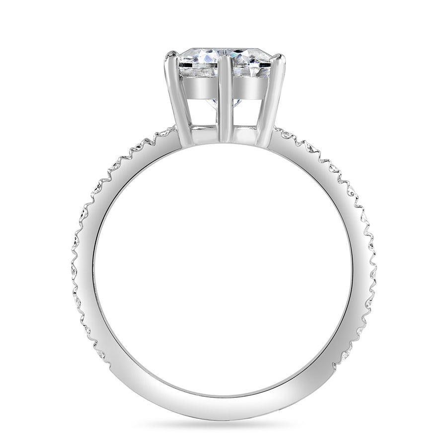 Nora 2.7 ct Lab Grown Round Cut Classic 6 Prong Diamond Engagement Ring
