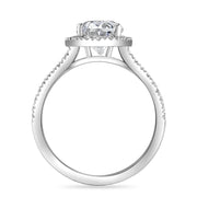 Leah 1.39 ct Lab Grown Oval Cut Halo Split Shank Diamond Engagement Ring