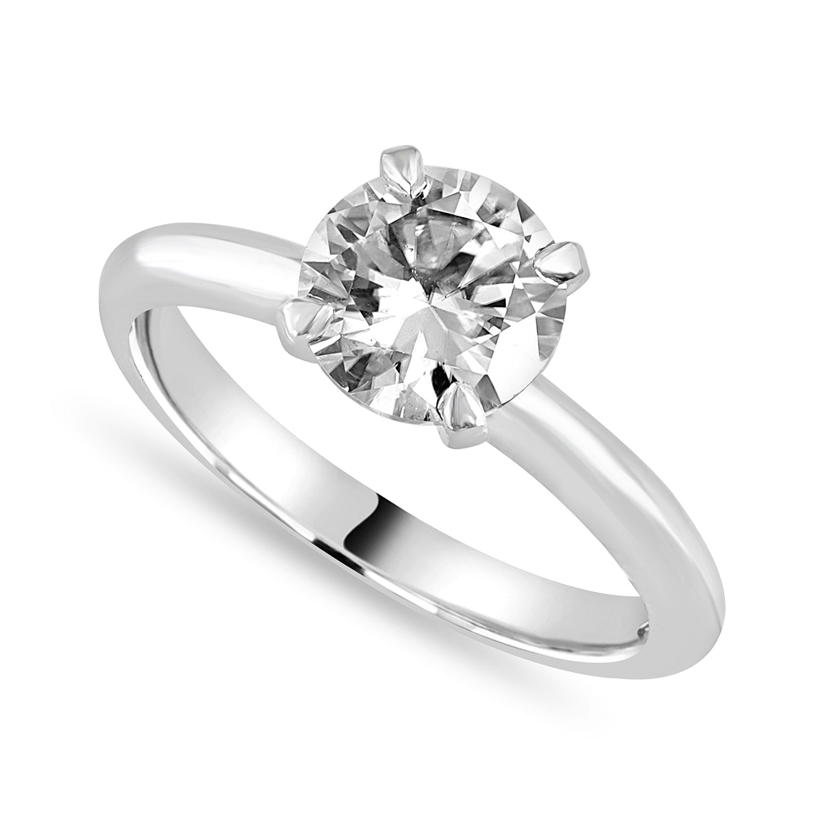 Ruby 1.5 ct Lab Grown Round Cut Classic Cathedral Diamond Engagement Ring