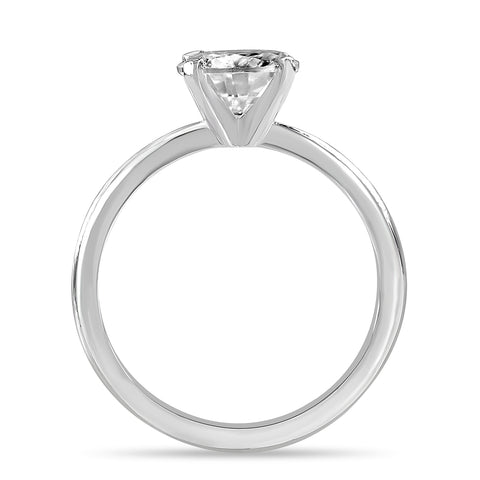 Ruby 2.5 ct Lab Grown Round Cut Classic Cathedral Diamond Engagement Ring