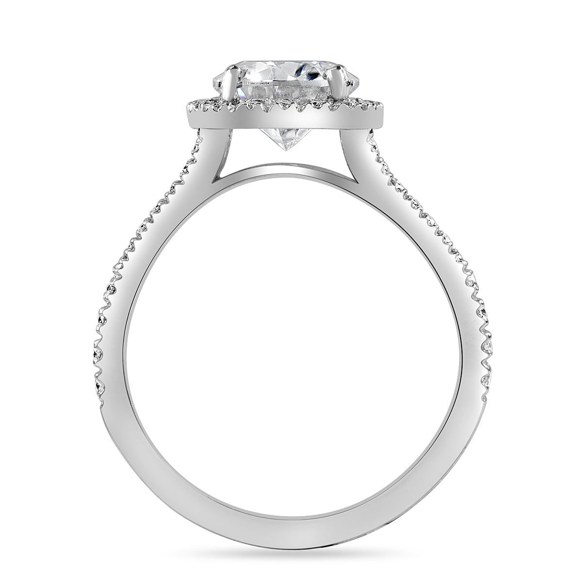 Hannah 1.91 ct Lab Grown Cushion Cut Split Shank Halo Diamond Engagement Ring