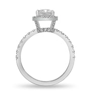 Lucy 1.37 ct Lab Grown Radiant Cut Halo Pave Diamond Engagement Ring