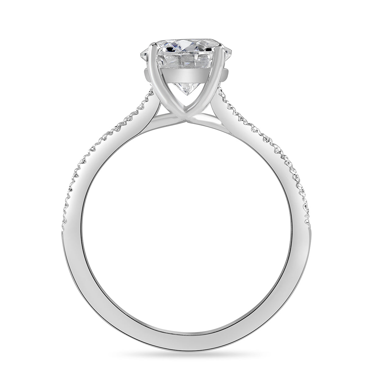 Gabriella 2.72 ct Lab Grown Round Cut Pave 4 Prong Diamond Engagement Ring