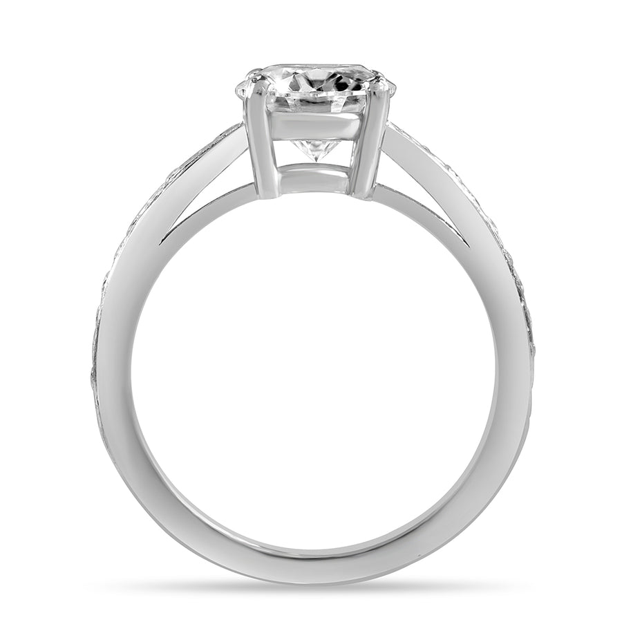 Emilia 1.78 ct Lab Grown Round Cut Channel Set Diamond Engagement Ring