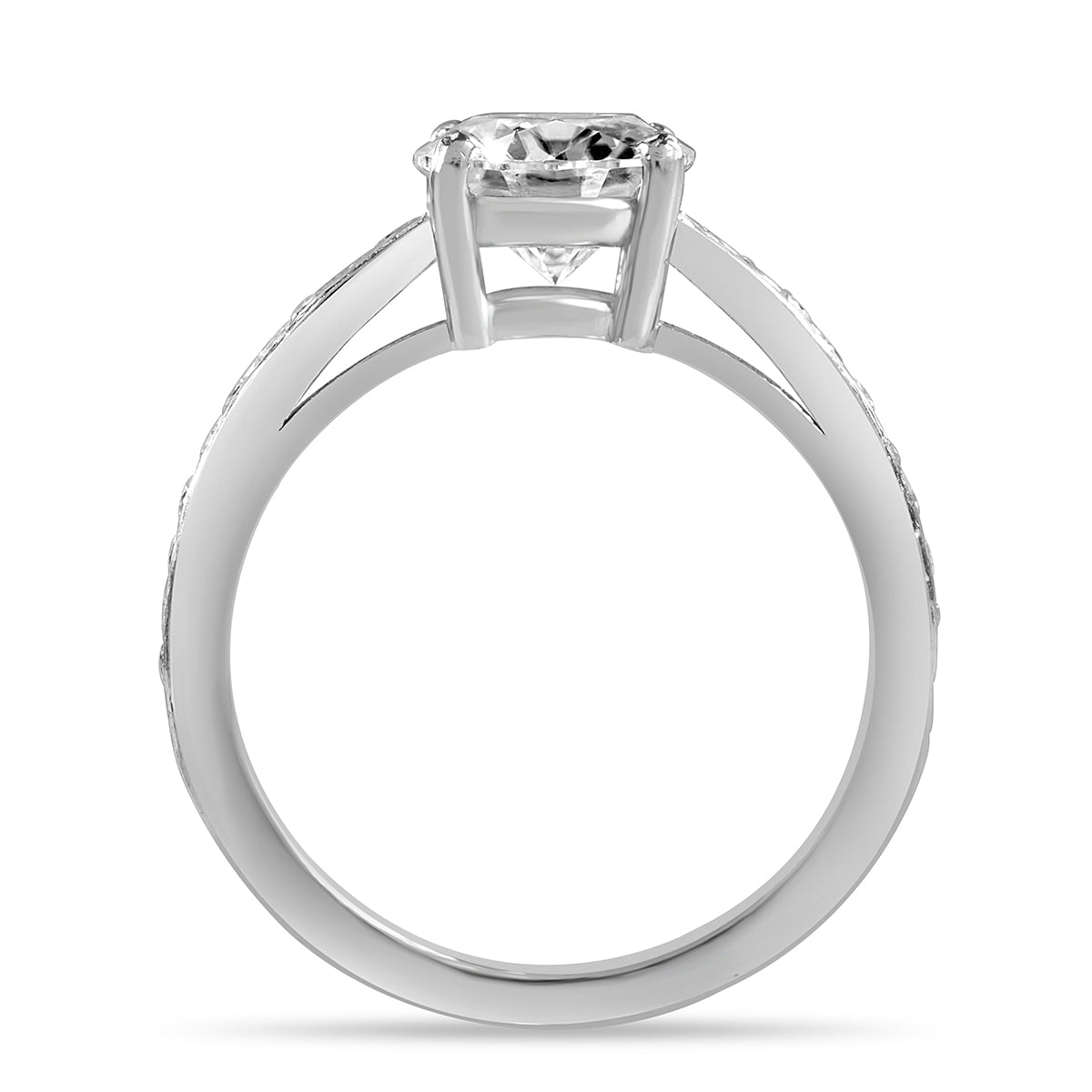 Emilia 2.78 ct Lab Grown Round Cut Channel Set Diamond Engagement Ring