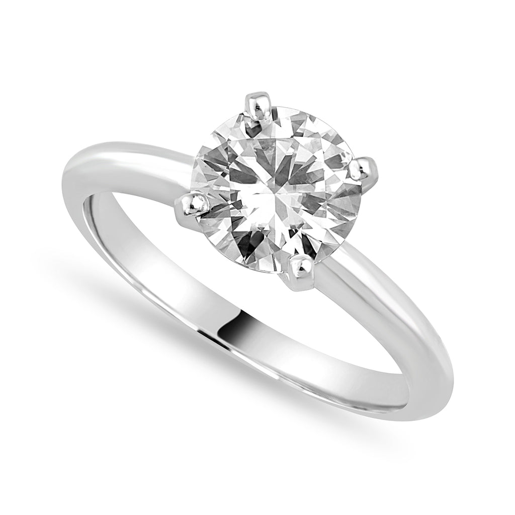 Violet 2 ct Lab Grown Round Cut Classic 4 Prong Diamond Engagement Ring