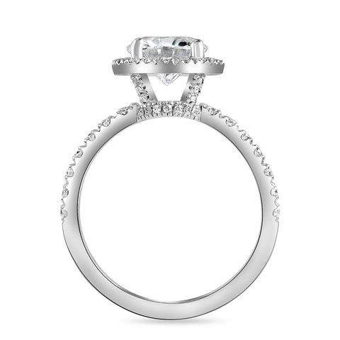 Lila 2.42 ct Lab Grown Round Cut Pave Halo Diamond Engagement Ring