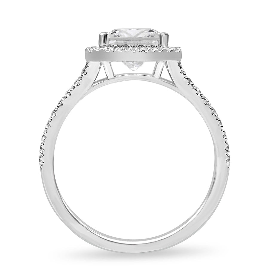 Madeline 1.39 ct Lab Grown Princess Cut Halo Split Shank Diamond Engagement Ring
