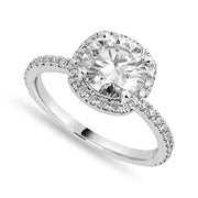 Emma 3.28 ct Lab Grown Round Cut Halo Pave Diamond Engagement Ring