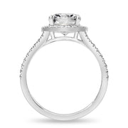 Sarah 2.91 ct Lab Grown Cushion Cut Split Shank Pave Diamond Engagement Ring