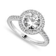 Cora 2.92 ct Lab Grown Round Cut Classic Pave Diamond Engagement Ring