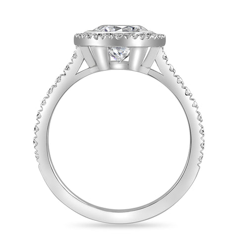 Maya 2.92 ct Lab Grown Round Cut Classic Pave Diamond Engagement Ring