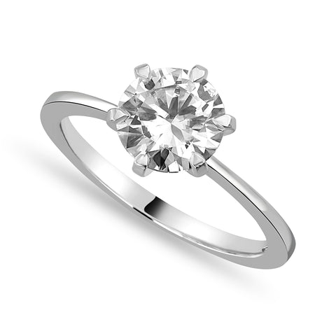Olivia 3 ct Lab Grown Round Cut Classic 6 Prong Diamond Engagement Ring