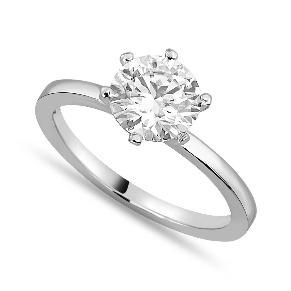 Hazel 3 ct Lab Grown Round Cut Classic 6 prong Diamond Engagement Ring