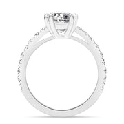Eliza 3.2 ct Lab Grown Cushion Cut Double Claw Pave Diamond Engagement Ring
