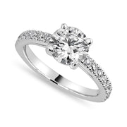 Matilda 1.73 ct Lab Grown Round Cut Pave 4 prong Diamond Engagement Ring