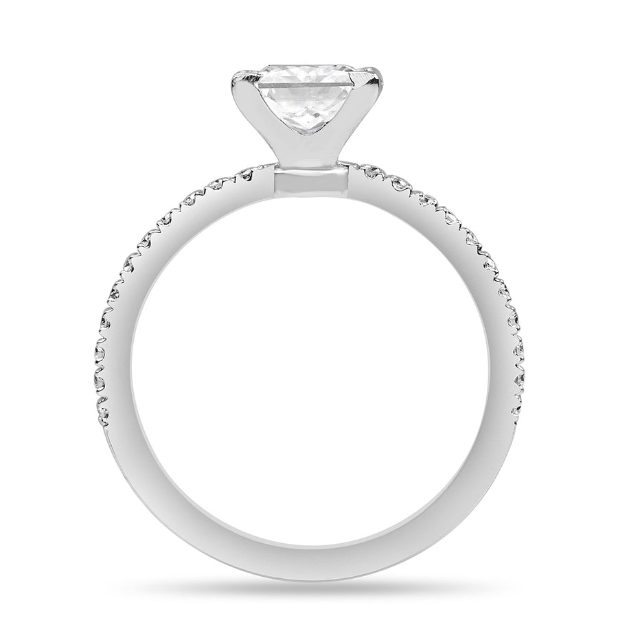 Beatrice 3.1 ct Lab Grown Princess Cut Pave Cathedral Diamond Engagement Ring