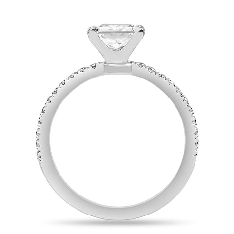 Beatrice 1.6 ct Lab Grown Princess Cut Pave Cathedral Diamond Engagement Ring