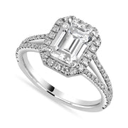 Julia 2.4 ct Lab Grown Radiant Cut Pave Split Shank Diamond Engagement Ring