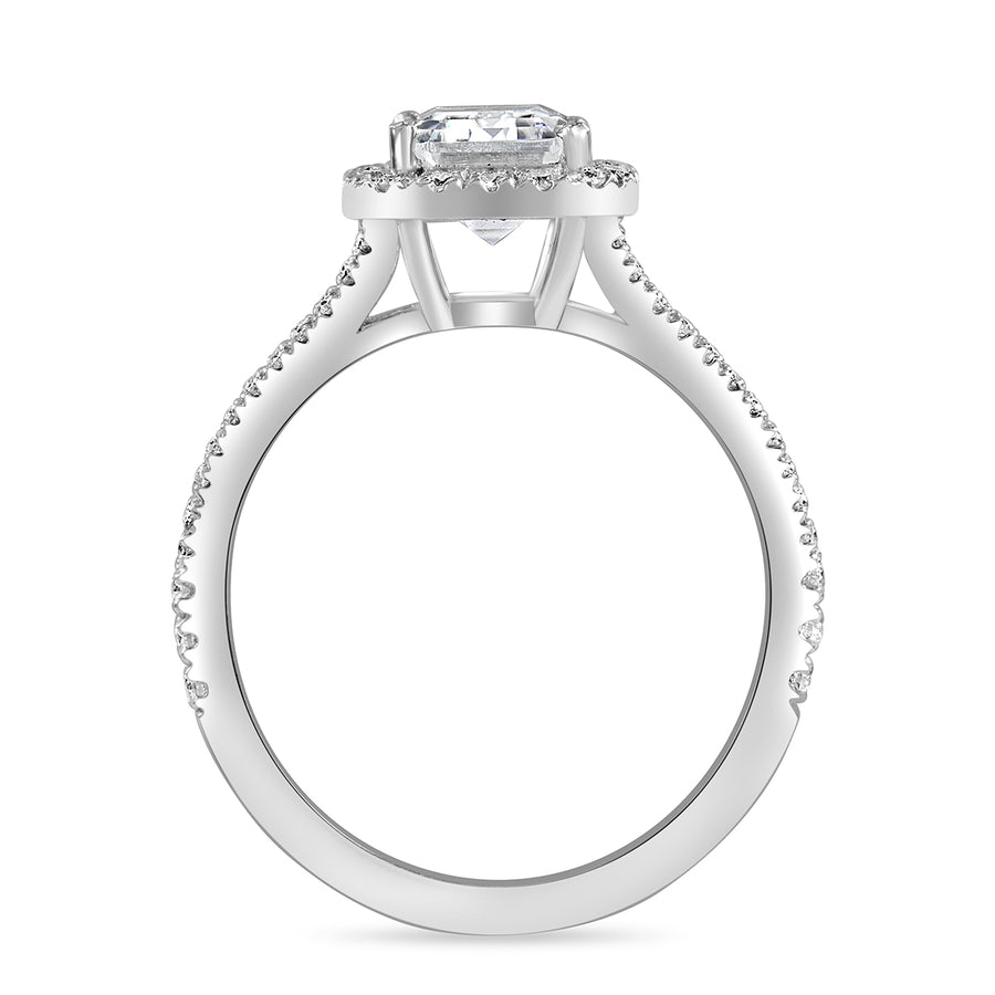Julia 3.4 ct Lab Grown Radiant Cut Pave Split Shank Diamond Engagement Ring