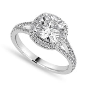 Esme 3.42 ct Lab Grown Cushion Cut Split Shank Pave Diamond Engagement Ring